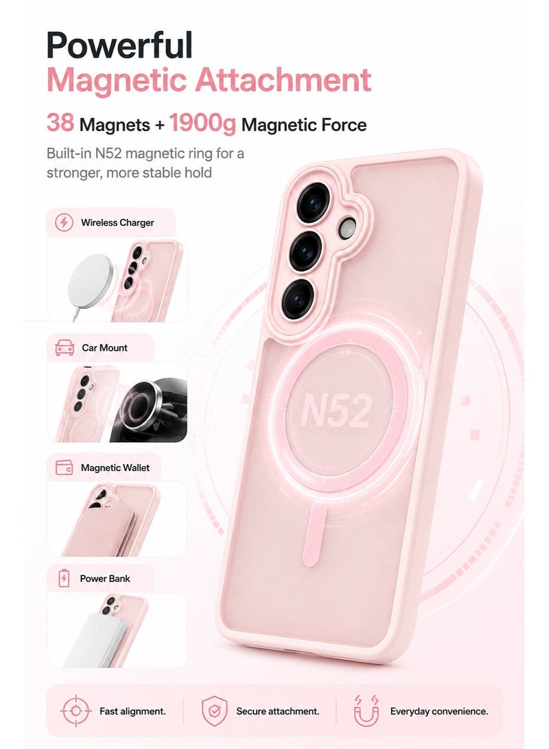 SOKAD For Samsung Galaxy S24 Plus Case, MagSafe Compatible Magnetic Matte Back Shockproof Cover with Full Camera Protection, Strong Magnet Slim Thin Wireless Charging Phone Case - Image 4