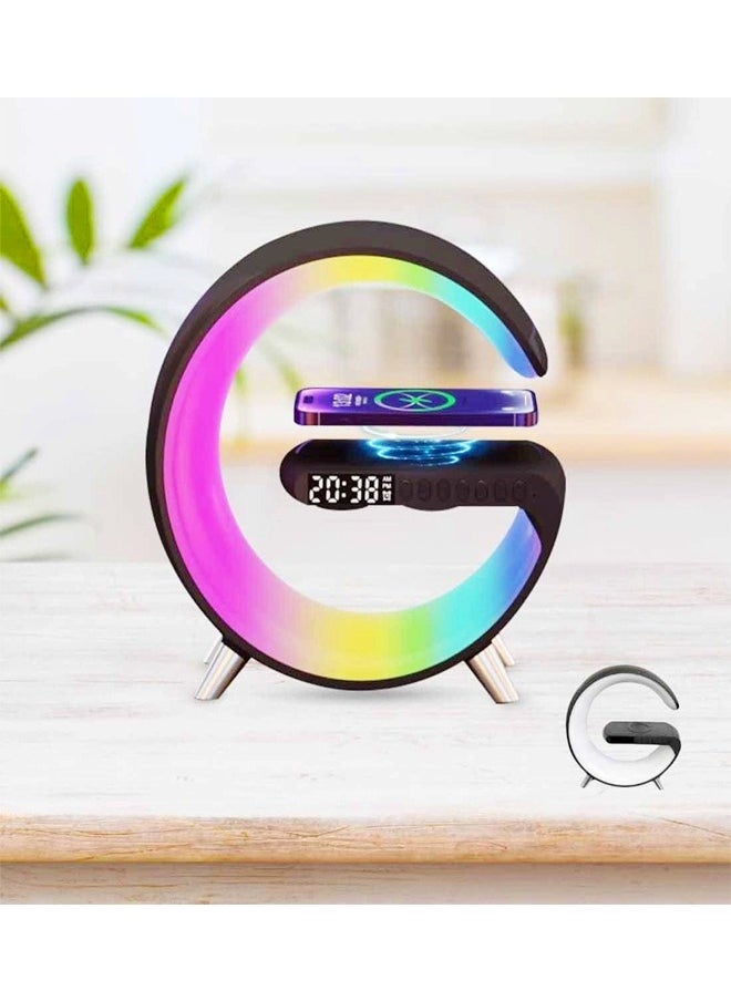 C&C Home - Multifunction Wireless Charger Portable Bluetooth Speaker Alarm Clock Multi Color Intelligent RGB LED with Music Syncing App Control Atmosphere Nightstand Smart Table Lamp for Bedroom - Image 1
