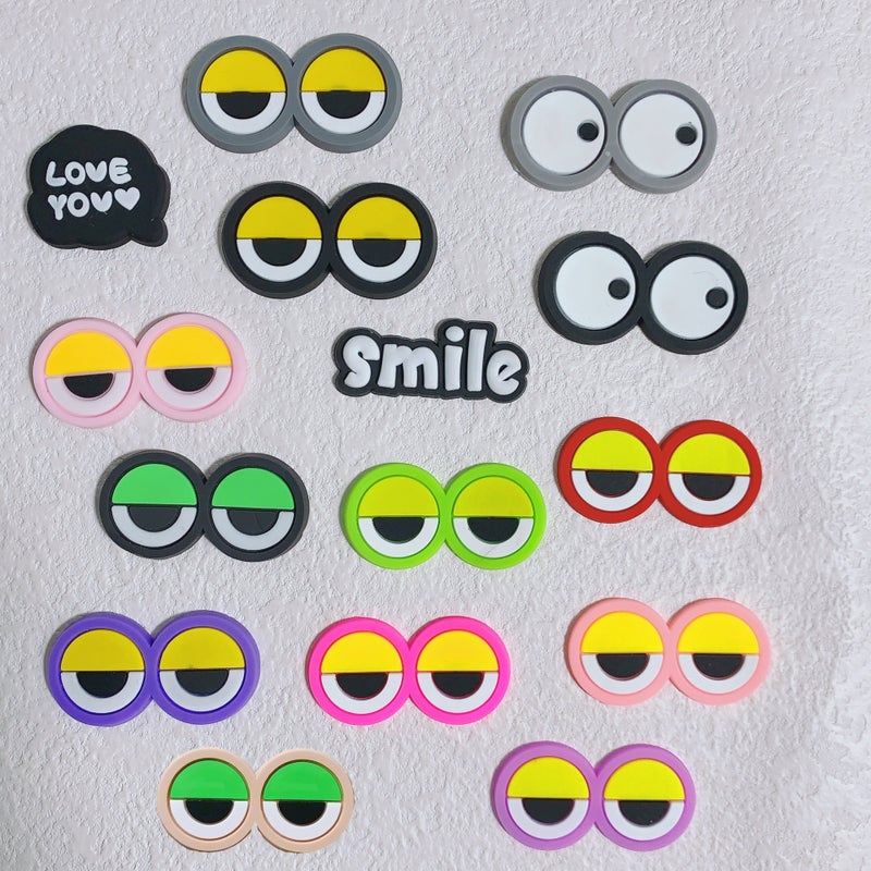 Cartoon Pvc Big Eyes Diy Epoxy Accessories Mobile Phone Shell Hole Shoes Shoe Flower Refrigerator Water Cup Patch Material Accessories - Image 2