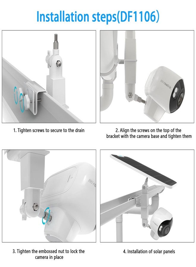 VOMENC 2-in-1 Gutter Bracket Mount for Reolink Argus 4 Pro Security Camera and Solar Panel (White) - Image 3