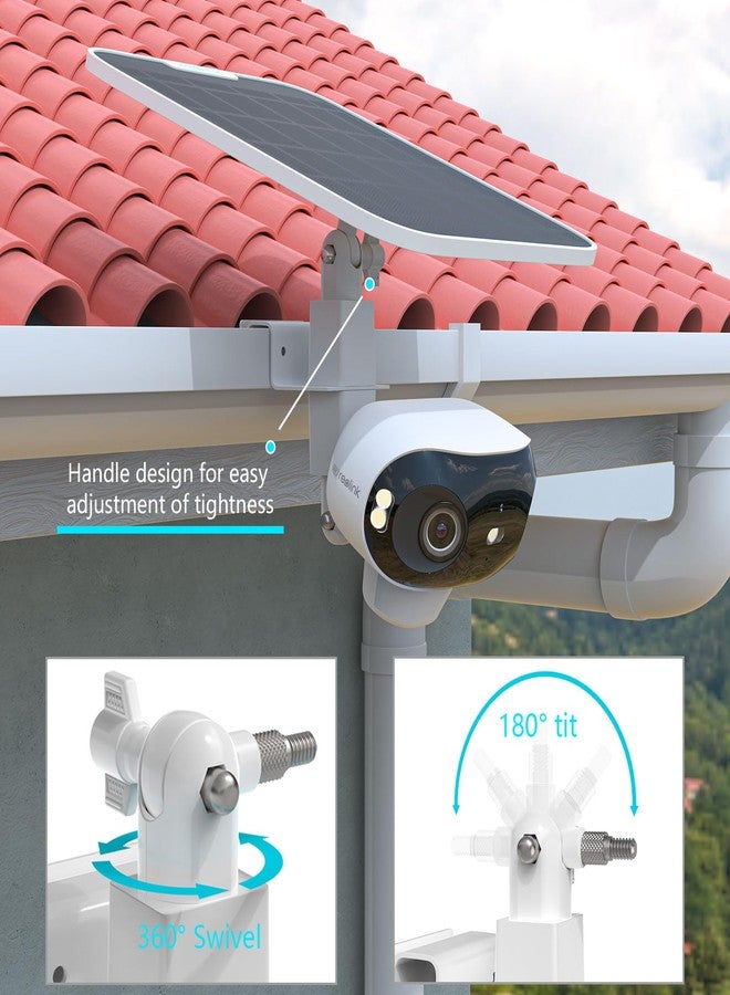 VOMENC 2-in-1 Gutter Bracket Mount for Reolink Argus 4 Pro Security Camera and Solar Panel (White) - Image 5