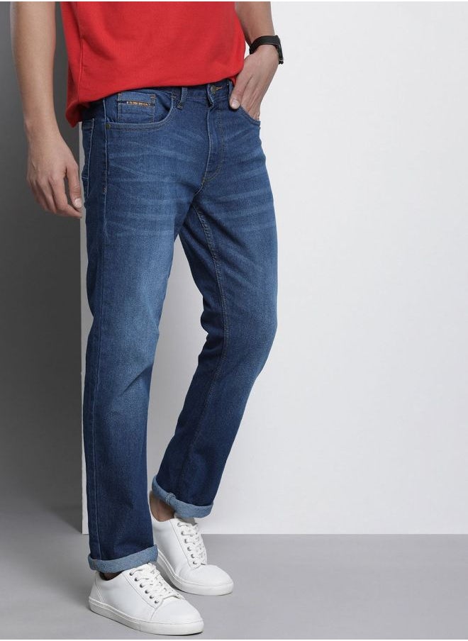 The Indian Garage Co Men Slim Straight Fit Solid Mid-Rise Stretchable Jeans  - Image 2