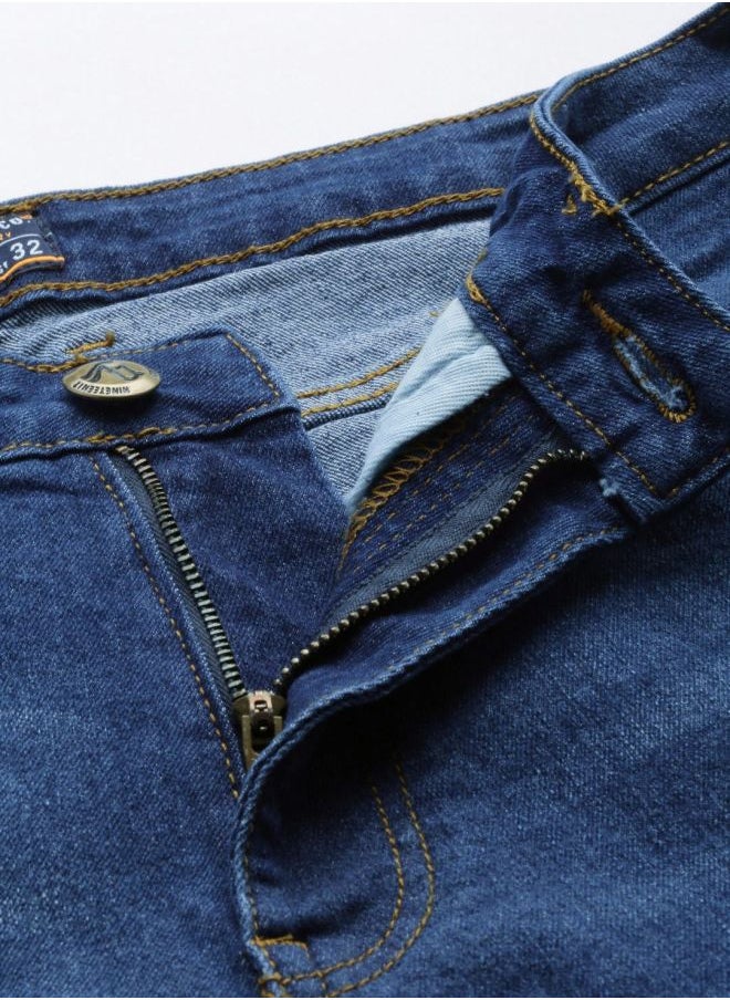 The Indian Garage Co Men Slim Straight Fit Solid Mid-Rise Stretchable Jeans  - Image 3