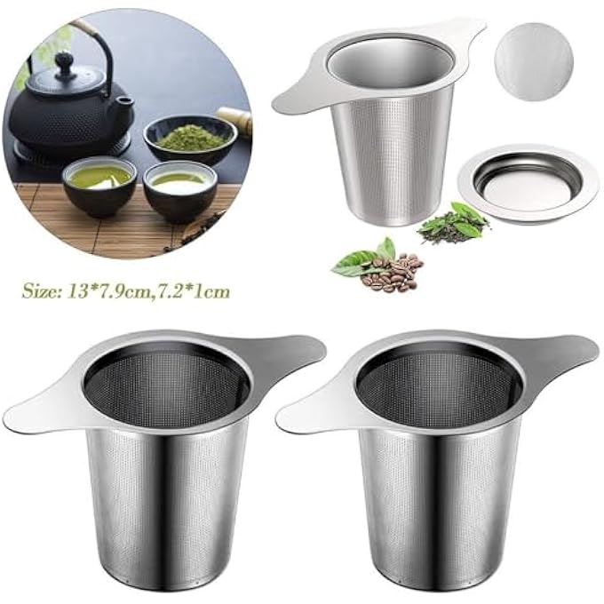 WUZIA 304 Stainless Steel 13Cm X 79Cm Tea Infuser Reusable Loose Leaf Tea Strainer With Fine Mesh Filter For Teapot Or Cup - Image 3