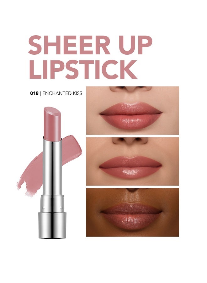 flormar Sheer Up Lipstick – 018 Enchanted Kiss – Semi-Transparent Moisturizing Lipstick, Glossy Color Finish, Oil-Enriched Smoothing Texture 018 Enchanted Kiss - Image 4