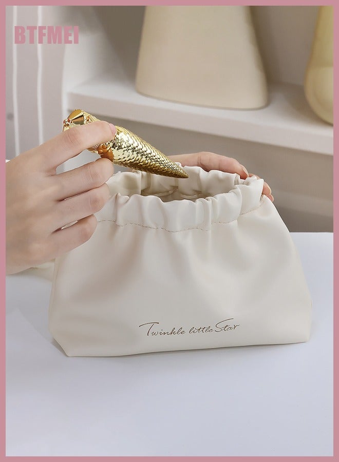 BTFMEI 2 PCS Small Makeup Bag for Purse Waterproof Cosmetic Pouch Mini Cosmetic Bags Portable Makeup Bag Set for Women Coin Purse Organizer for Lipstick Jewelry White - Image 3