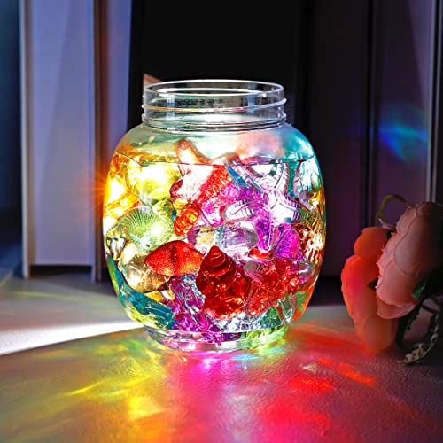 HAPTIME 100 Pcs Sensory Bin Filler, Diving Gem Pool Toys for Kids, Plastic Seashells Under The Sea, Little Mermaid Table Decorations, Sea Shells for Crafting, Vase Filler - Image 5