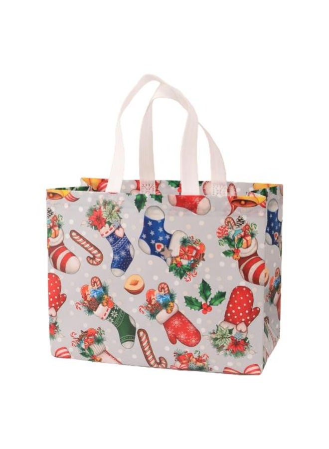 Christmas Gift Bag Santa Claus Snowman Design Large Capacity Dual Handle Non-woven Fabric Candy Gift Packaging Bag - Image 5