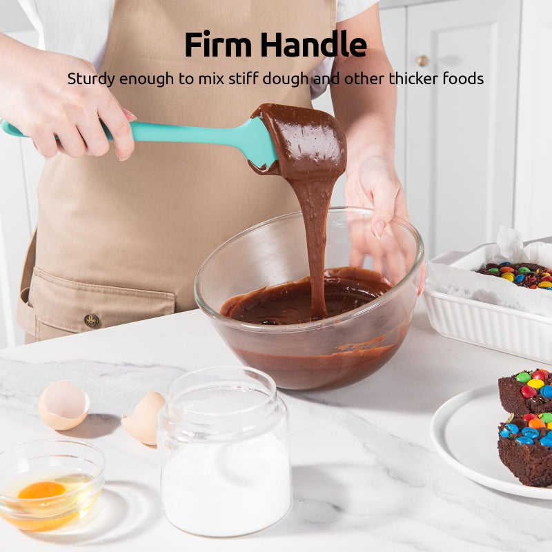 U-Taste Heat Resistant Silicone Spatula - 600ÂºF Hot-Proof Food Grade Kitchen Baking Bowl Scraper, Flexible and Sturdy Rubber Cooking Utensil for Mixing Scraping in NonStick Cookware (4 Pcs, Colorful) - Image 5