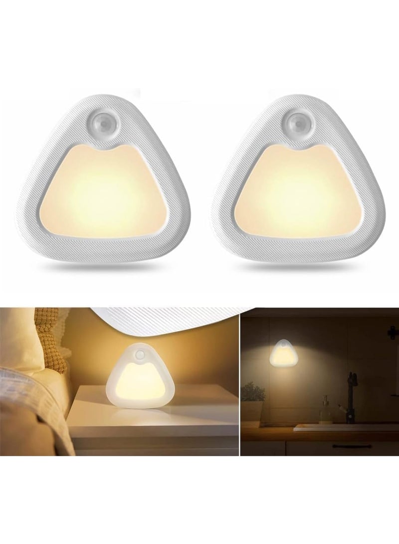 Barakah Motion Sensor Night Light, Magnetic Lights Indoor by Battery Powered Cordless LED Lamp with Magnetic Base, 3200K warm yellow LED light for wardrobes, closets, bathrooms, Hallways, 2 Pack - Image 1