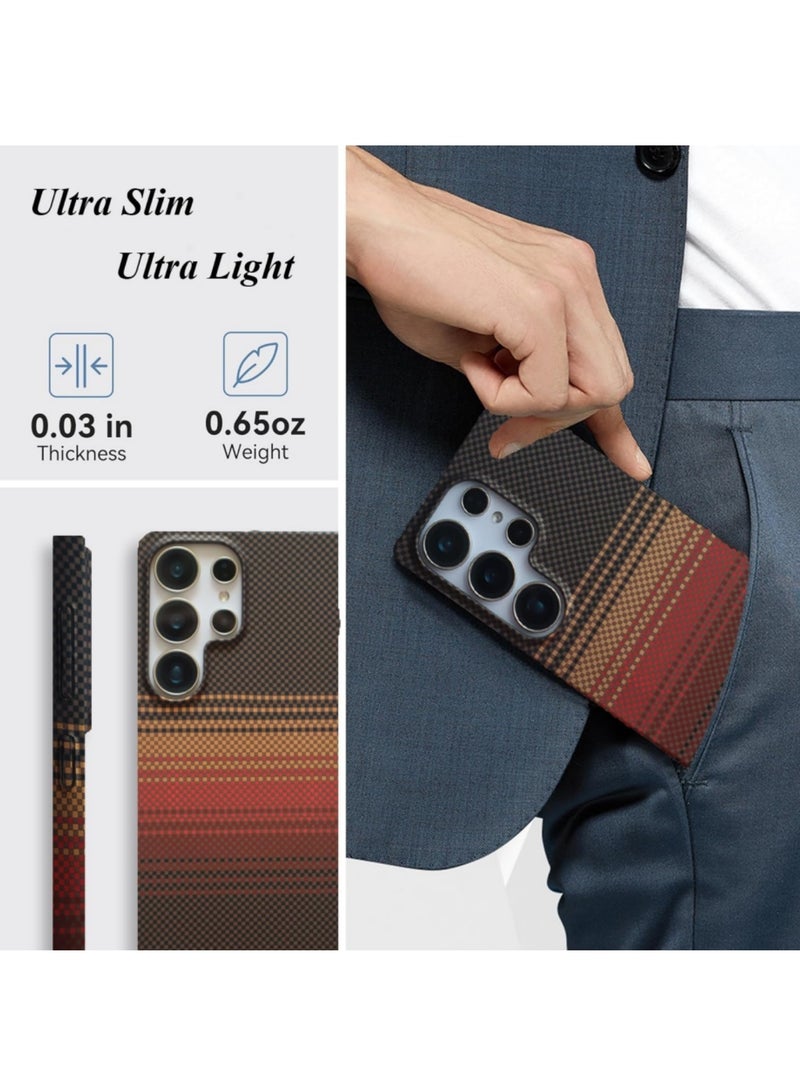 Adando Designed for Samsung Galaxy S26 Ultra Case, Compatible with Mag-Safe, S26 Ultra Phone Case Slim Carbon Fiber, Case for Samsung S26 Ultra Shockproof Strong Magnetic Cover, Wireless Charging (Sunset) - Image 4