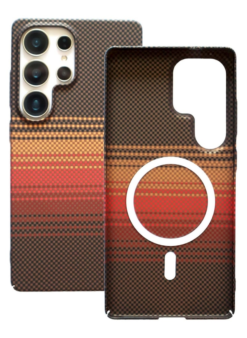 Adando Designed for Samsung Galaxy S26 Ultra Case, Compatible with Mag-Safe, S26 Ultra Phone Case Slim Carbon Fiber, Case for Samsung S26 Ultra Shockproof Strong Magnetic Cover, Wireless Charging (Sunset) - Image 1