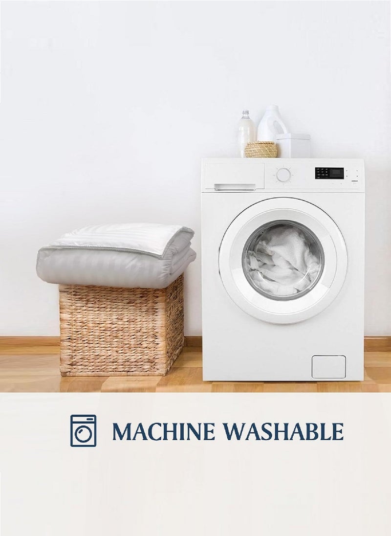 Blueberry Stripe Duvet King Fillers Microfiber White Best Quality 240x260cm With 2 Pieces Pillow - Image 3