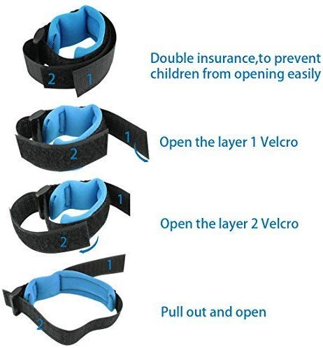 Istara 1.5m 2.5m Adjustable Kids Safety Anti-Lost Wrist Link Band Children Braclet Wristband Baby Toddler Harness Leash Strap, 11 x 9 x 3 cm, Random - Image 2