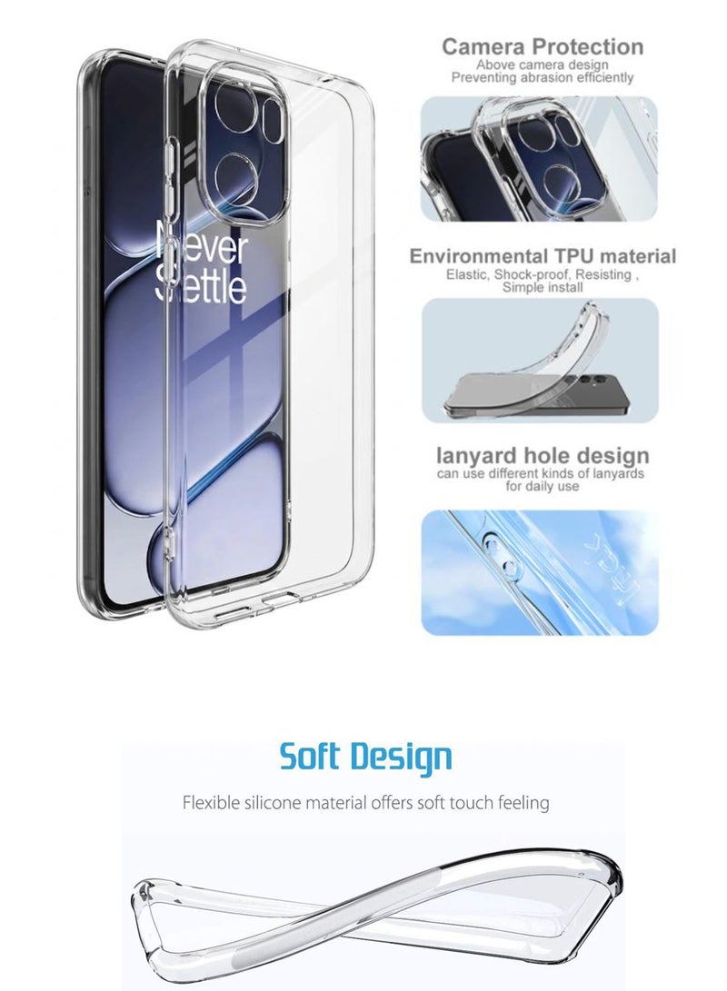 For OnePlus 15R - Transparent 2.0 mm Silicone Drop-Proof Clear Protective Phone Cover - Transparent - Image 2