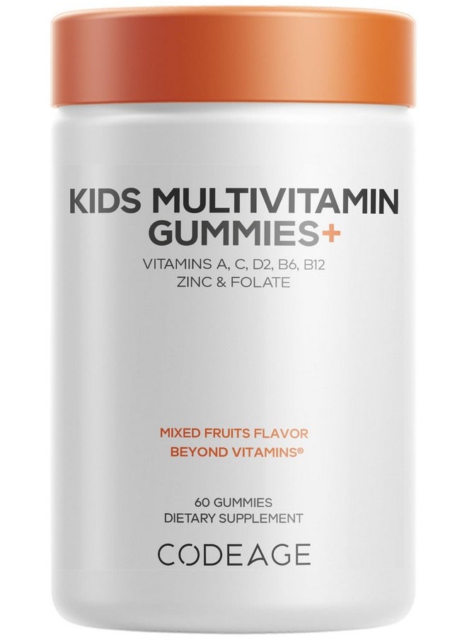 Codeage Codeage Kids Multivitamin Gummies Supplement - Vitamins A, C, D2, B6, B12, Zinc, Folate, Iodine - 2-Month Supply Children's Vitamins - Non-GMO, Gluten-Free, Dairy-Free - Mixed Fruits - 60 Gummies  - Image 1