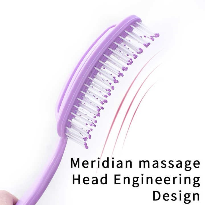XELYTON Detangling Hair Brush for Pain-Free Brushing on All Wet or Dry Hair Types, Fluffy High Skull Plant Fiber Pork Rib Comb Bristles, Wheat Straw Hair Brush Hollow Out Styling Comb (Oval + Rectangular) - Image 3