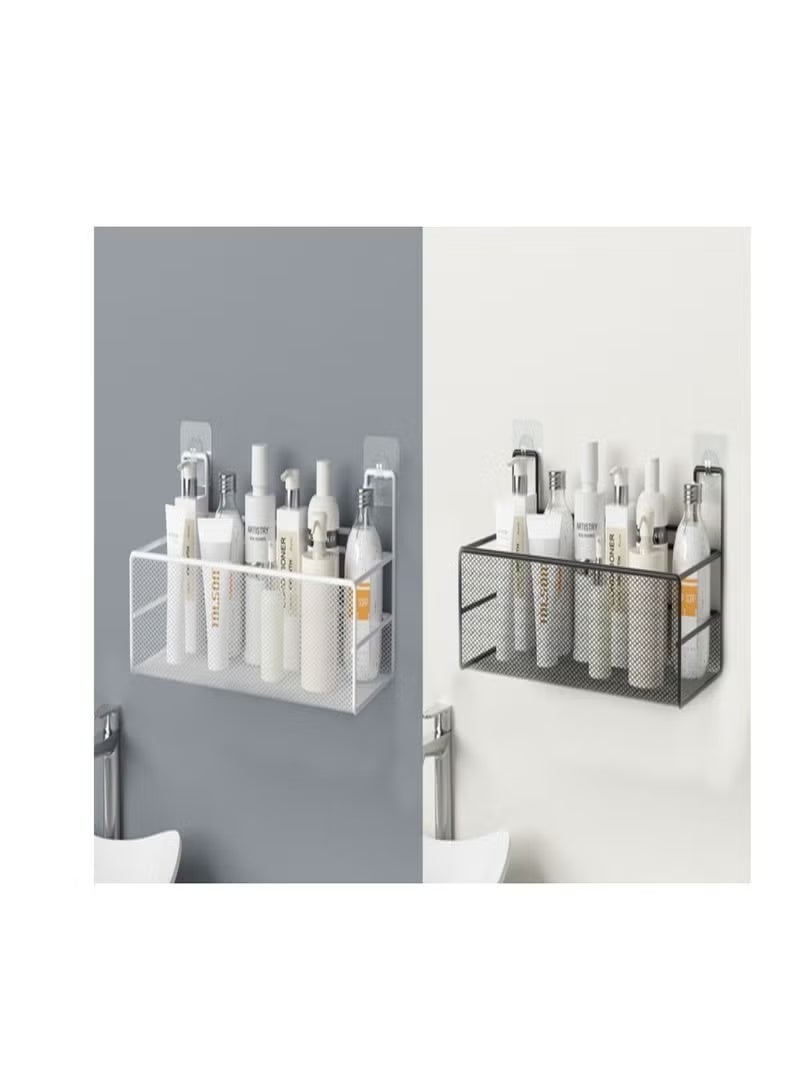 رف حمام معدني مطلي بدهانات عالية الجودة مقاومة للصدأ – تصميم أنيق وقوي لتخزين الشامبو والأدوات بعمر طويل - Image 2