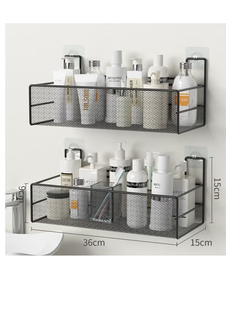 رف حمام معدني مطلي بدهانات عالية الجودة مقاومة للصدأ – تصميم أنيق وقوي لتخزين الشامبو والأدوات بعمر طويل - Image 1