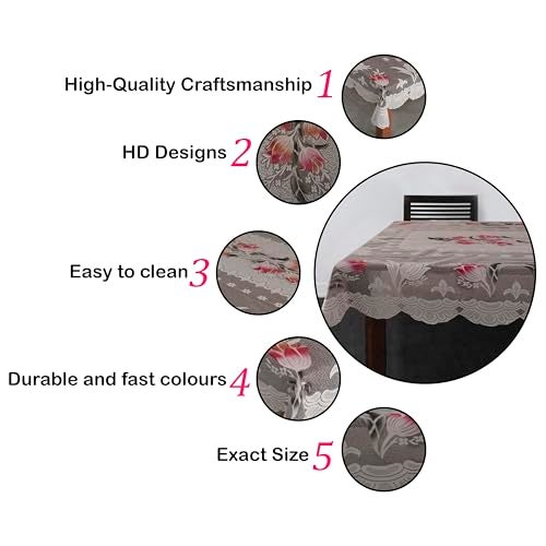 Homerz Premium 6-8 Seater Table Cloth, Soft Cotton Knitting Fabric (Spring-104, 60x90 inch- 6-8 Seater) - Image 4
