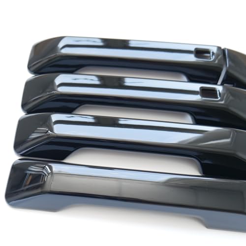 CYAuto Chrome Carbon Fiber Gloss Black Exterior Door Handle Cover Trims for Hyundai Santa Fe 2024 2025 Glossy Black - Image 3