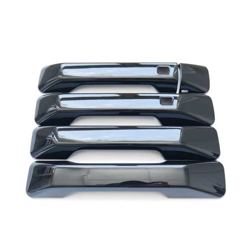 CYAuto Chrome Carbon Fiber Gloss Black Exterior Door Handle Cover Trims for Hyundai Santa Fe 2024 2025 Glossy Black - Image 1
