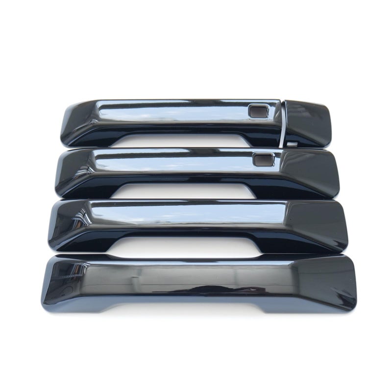 CYAuto Chrome Carbon Fiber Gloss Black Exterior Door Handle Cover Trims for Hyundai Santa Fe 2024 2025 Glossy Black - Image 2