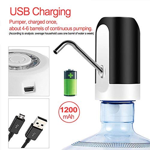 GRAZIA Automatic Wireless Water Bottle Switch Rechargeable Automatic Dispenser for 20 Litre Bottle with Portable USB Charging with USB Cable - Image 3
