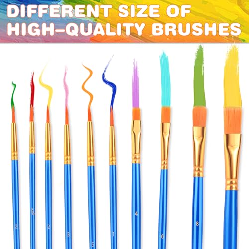 ESRICH Acrylic Paint Set 12 Colors(2 Pack) with 20 Paint Brushes,24 Acrylic Paints for Adults,Kids,Beginner,Professional Artists,Non-Toxic Craft Paint kit for Paper,Canvas,Rock,Wood,Ceramic - Image 4