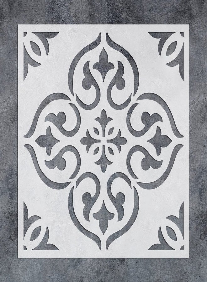 جي جي أس أس ديزاينز قوالب بلاط قابلة لإعادة الاستخدام من GSS Designs، مقاس 12×12 بوصة، قوالب أرضيات كبيرة لطلاء الأرضيات، قوالب جدران 12×12 بوصة لطلاء استنسل خرساني لطلاء الفناء، قوالب طلاء الجدران - Image 1