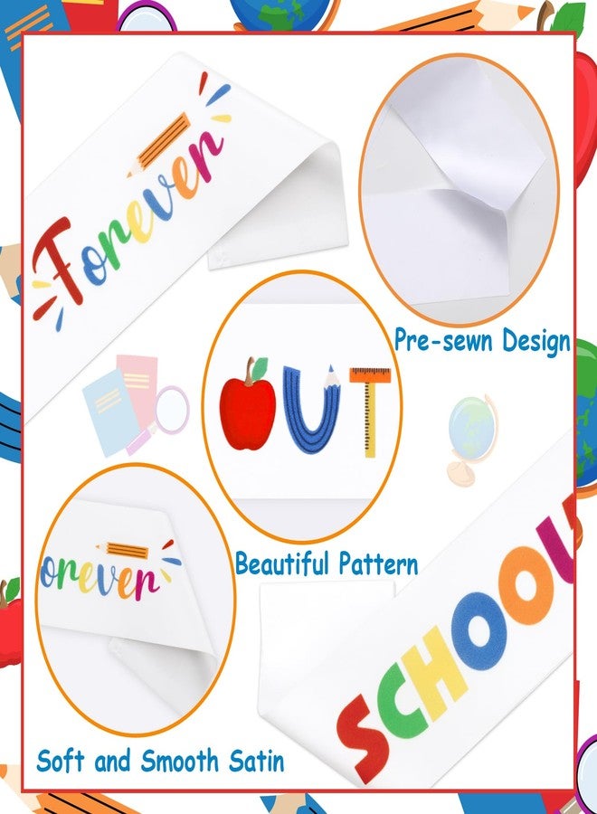 Serencatcher Teacher Retirement Party Decorations, School's Out Forever Retirement Sash Satin for Funny Teacher Officially Retired Happy Retirement We Will Miss You Party Decorations Favors - Image 3