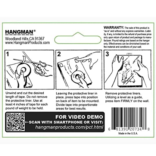 Hangman PCT-15 Removable Double-Sided Poster & Craft Tape (15ft, 15' Roll, Beige - Image 3