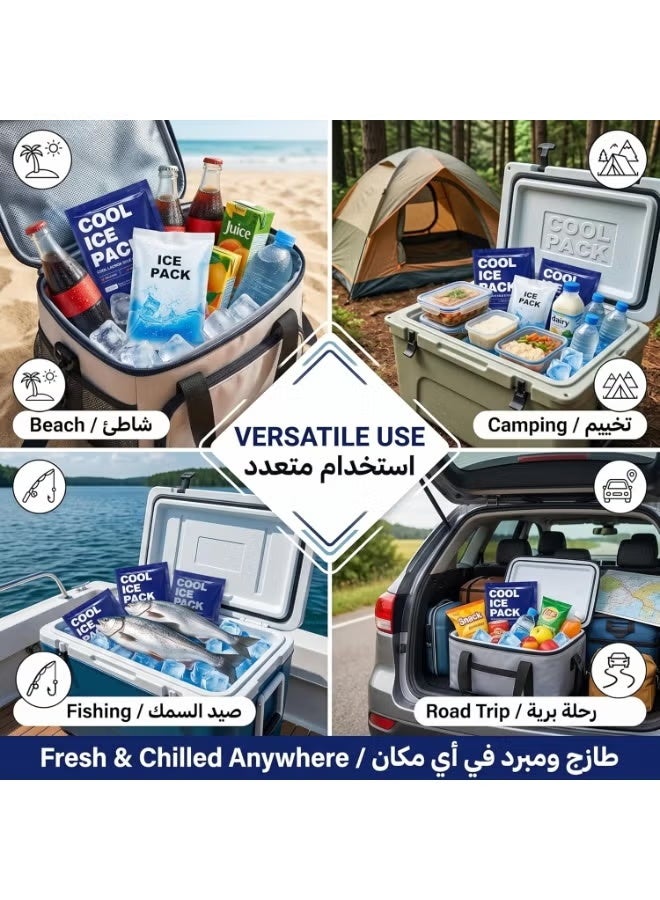JUE-FISH Food Ice Packs for Coolers, 24H Cooling Leakproof | Frozen Food Shipping & Lunch Boxes Reusable Cold Packs | Slim Long-Lasting Gel Freezer Packs Coolers Accessories for Beach, Travel, Camping - Image 5