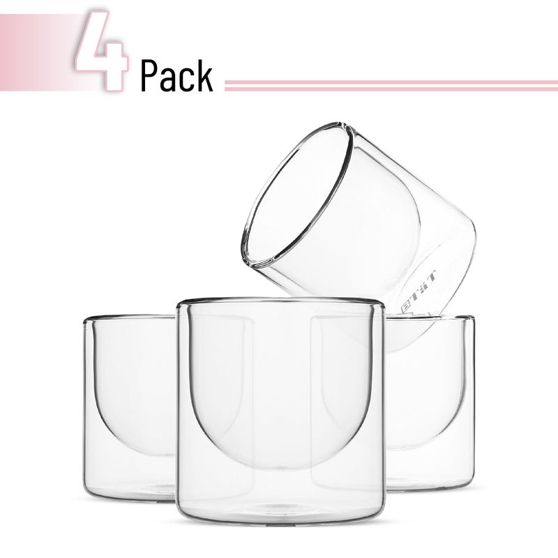 Brew To A Tea BTaT- Double wall glass, Set of 4 (5 oz, 150 ml), Insulated Drinking Glasses, Espresso Cups, Glass Coffee Cups, Cappuccino Cups, Scotch Glasses, Glass Mug for Hot & Cold Beverages - Image 2