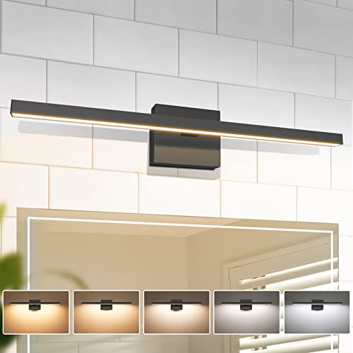VOLISUN Modern Bathroom Vanity Light 23.6 inch, 14W Dimmable 5CCT Led Bathroom Light Fixture Over Mirror, Black Bar Vanity Light for Bathrooms Mirror Cabinets Bedroom-ETL Certificated - Image 1