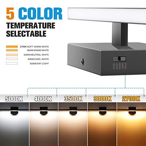 VOLISUN Modern Bathroom Vanity Light 23.6 inch, 14W Dimmable 5CCT Led Bathroom Light Fixture Over Mirror, Black Bar Vanity Light for Bathrooms Mirror Cabinets Bedroom-ETL Certificated - Image 2