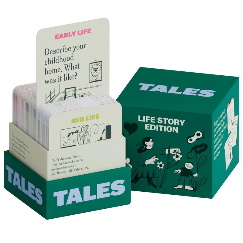 TALES 150 Life Story Interview Kit, Conversation Cards, for Grandparents, Parents, Families, Adults, Game Night, Road Trips, Dinner Table, Getting to Know You (New Edition) - Image 1