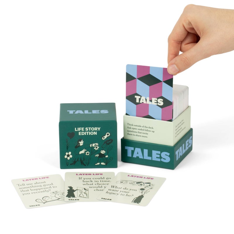 TALES 150 Life Story Interview Kit, Conversation Cards, for Grandparents, Parents, Families, Adults, Game Night, Road Trips, Dinner Table, Getting to Know You (New Edition) - Image 3