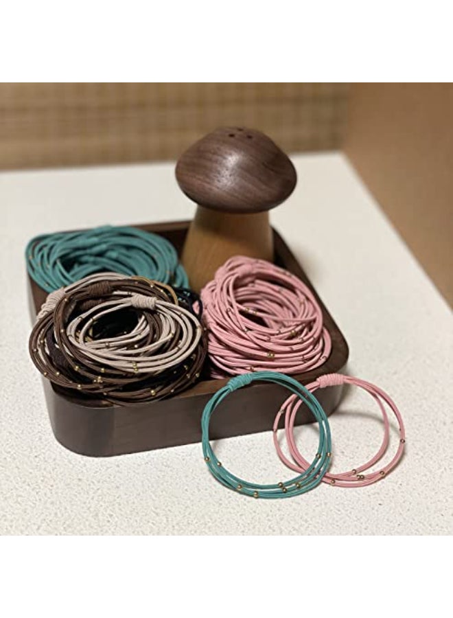 UDeBe Fashion Hair Ties with Golden Beads Thin Hair Elastics Tie for Thick Hair 20 PCS Basics Mix - Image 3