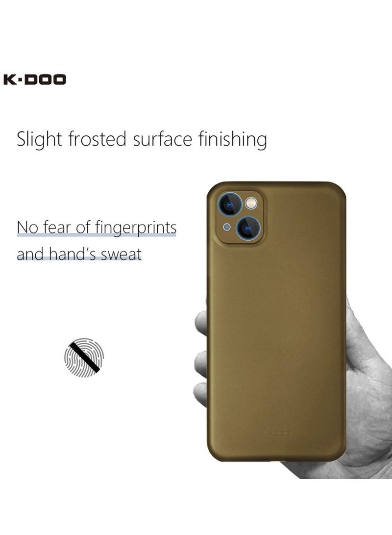 K-Doo غطاء خلفي رقيق للغاية من Air Skin لجهاز iphone 13 بتصميم غير قابل للانزلاق كامل التغطية باللون الذهبي - Image 4