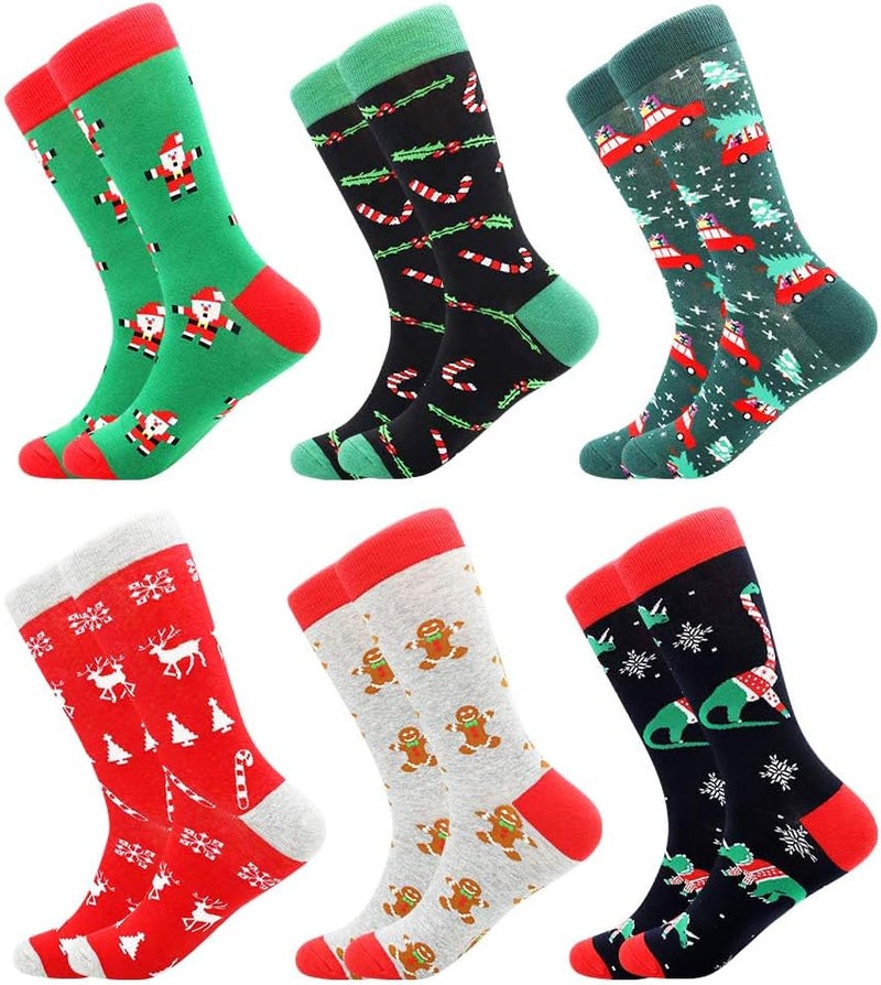 BISOUSOX Mens Dress Socks Funny Fun Colorful Crazy Funky Crew Socks for Men Novelty Happy Cotton Size 9-12 - Image 1