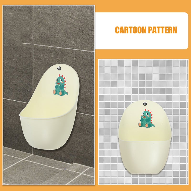 🚽 مرحاض تدريب الأطفال للبنين مثبت على الحائط قابل لضبط الارتفاع من مادة البولي بروبيلين تصميم جميل - Image 5