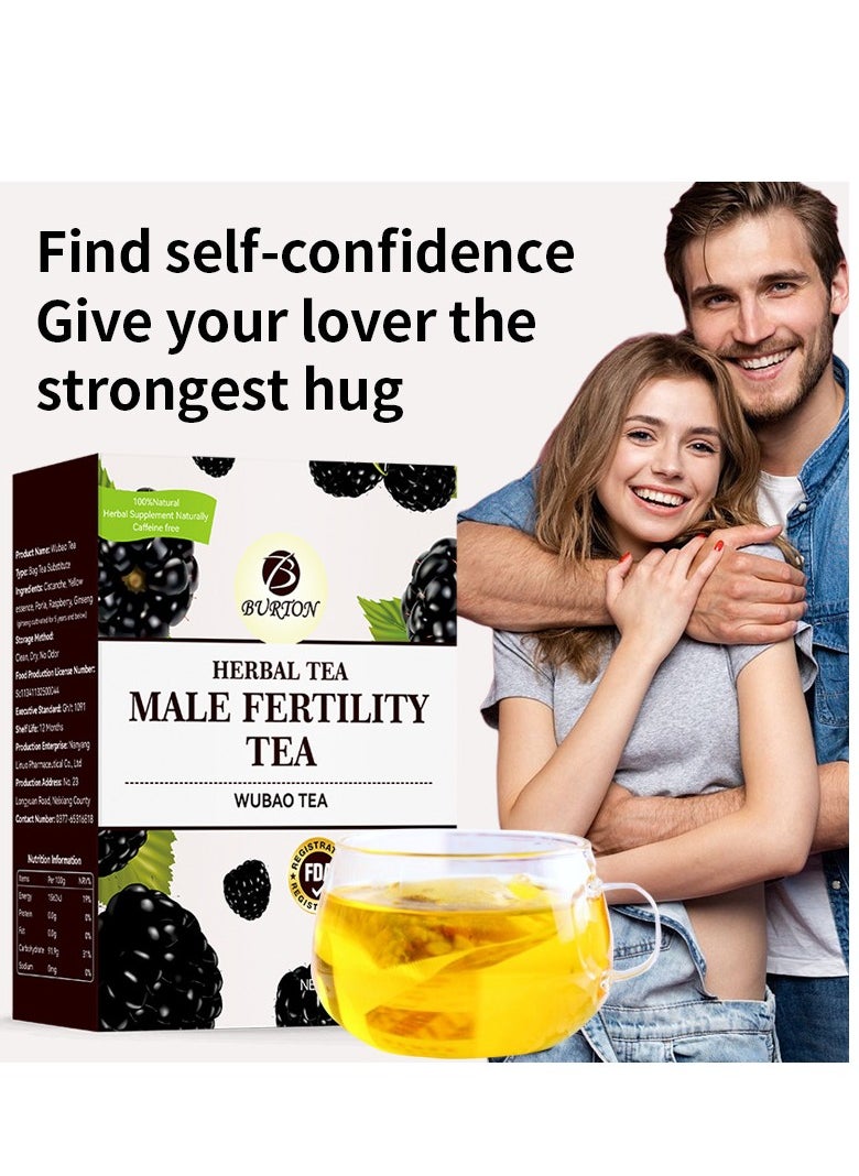 BURTON Fruit Mulberry Raspberry Tea, Herbal Tea, Caffeine Free,Five Precious Tea Stay Up Late Male Tea,Slimming Tea Provides Energy Diet Control 20 Bags  - Image 1