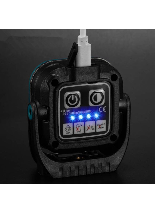 Generic 25 Years Of Mini Outdoor Camping Lamp C Port Charging Power Display Full Scene Lighting With Strong Magnetic-Power:W8129-4 Four-eye Mini Square Work Light  - Image 2