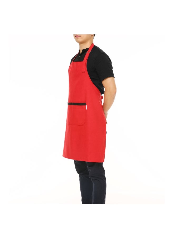 esonmus Multi-Purpose Kitchen BBQ Restaurant Apron Red 80x70centimeter - Image 2
