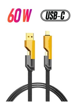4in1 Usb+C Type C To Lightning Charging Cable Metal Head Rugged Cable 60W Pd Fast Charging