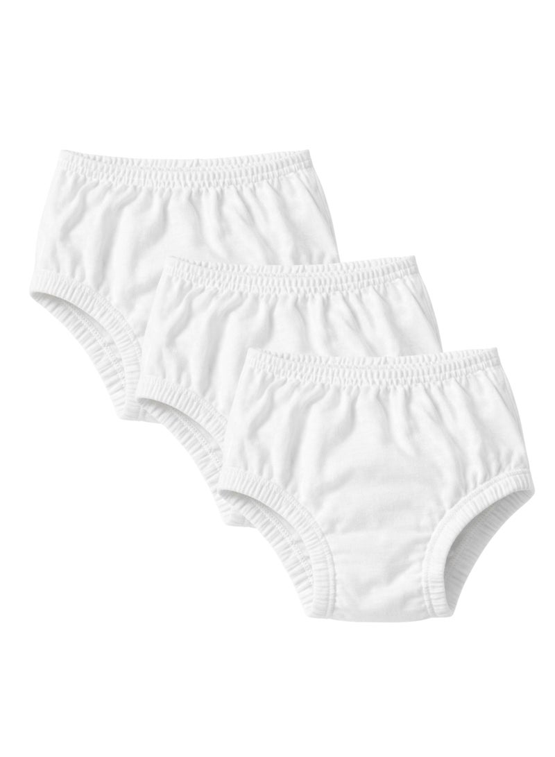 Baby Cotton Bloomers for 3–18 Months, Soft Breathable Elastic Waist Diaper Cover Shorts for Infant Boys & Girls, Lightweight Summer Nappy Cover Pack of 3 (12-18 month)