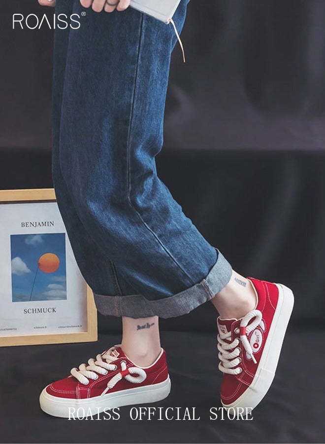 رويس أحذية نسائية كلاسيكية من القماش، أحذية برباط منخفضة، أحذية رياضية غير رسمية متعددة الاستخدامات للسيدات، أحذية مسطحة مريحة بنعل مانع للانزلاق، مناسبة للارتداء اليومي والأنشطة الخارجية - Image 4