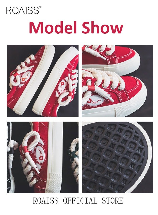 رويس أحذية نسائية كلاسيكية من القماش، أحذية برباط منخفضة، أحذية رياضية غير رسمية متعددة الاستخدامات للسيدات، أحذية مسطحة مريحة بنعل مانع للانزلاق، مناسبة للارتداء اليومي والأنشطة الخارجية - Image 5