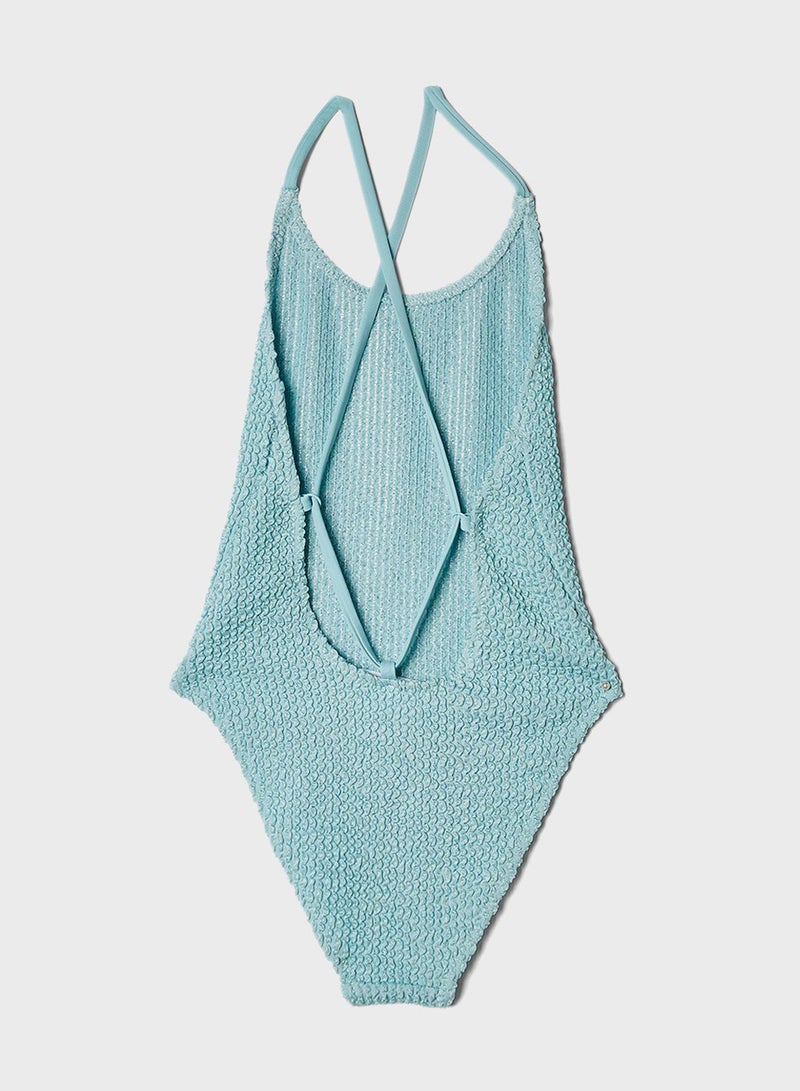 MANGO Kids Textured Swimsuit - Image 2